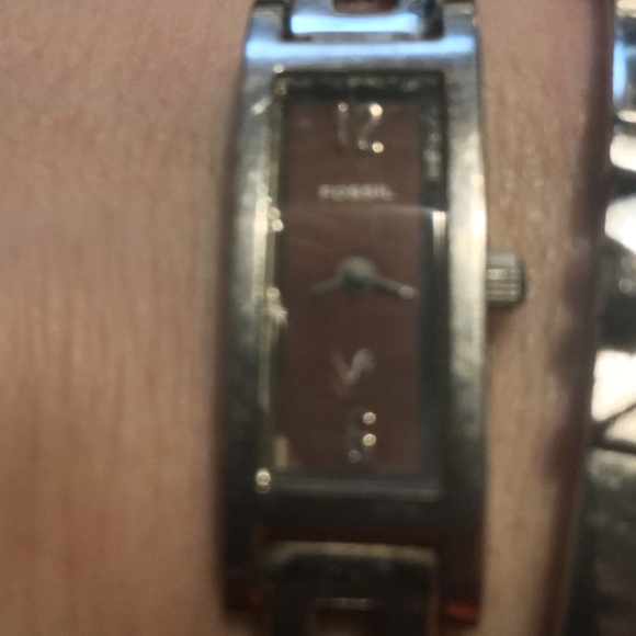 Women\'s Thin Silver w/ Rose Gold Face Fossil Watch